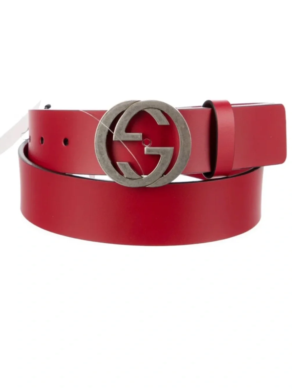 NWT Gucci red and silver Unisex Size GG Belt sz 90cm - Picture 1 of 5